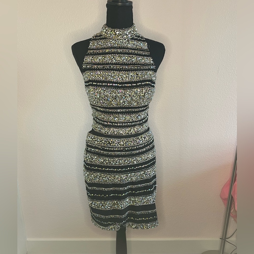 Jovani beaded 2 piece shirt and top